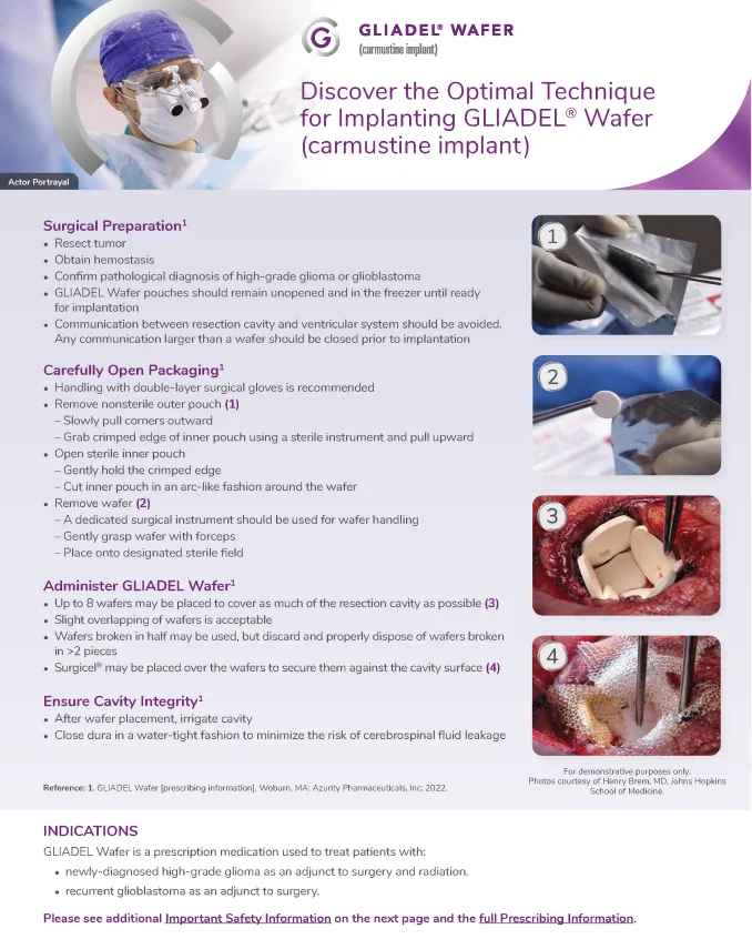 Gliadel Wafer Implantation Instructions. Access here.